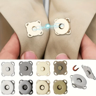 4/5/8/10/12/20 Sets Magnetic Snaps, Hand Sewn Magnetic Buttons For DIY Fashion & Crafts, Applicable For Clothes, Bags, Multipurpose Buttons