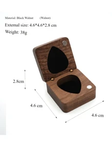 Plettri per chitarra incisi, scatola portapick in legno di noce personalizzata, scatola portaoggetti per plettri da chitarra, regalo personalizzato