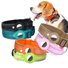 Anti-Lost Dog Collar, Waterproof Airtag Protective Case Reflective Pet Collar (Airtag Locator Not Included), Pet Collar With Tracker Protective Case, Dog Training Collar - Compatible With Apple System Locator, Suitable For French Bulldog, Large Dog Accessories - Multicolor - View 2