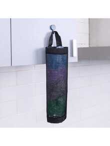 1 件垃圾袋收纳挂袋、壁挂式抽绳鞋袋、厨房塑料袋收纳袋、编织网袋、带挂网收纳的塑料袋架、悬挂式垃圾袋收纳、塑料袋架网格悬挂式收纳、分配器可折叠透气可洗挂网垃圾袋收纳袋家庭厨房用品