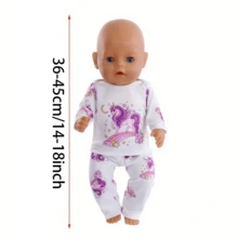 2 Pcs/Set 2025 New Doll Clothes, Suitable For 14 - 18 Inch Dolls And 36 - 45 Cm Newborn Dolls And Baby Dolls - 彩色 - 查看 3