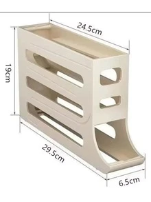 Soporte de huevos rodante automático de 4 capas, caja de almacenamiento de huevos para nevera, contenedor, cocina, dispensador de huevos, organizador para nevera,caja de almacenamiento de huevos rodante automática, organizador deslizante, plástico de calidad alimentaria - Multicolor - Ver 5