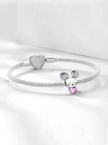 1Pc Fashionable Cute Pet Puppy Series Charm Bead Fit For Women Bracelets Bangles DIY Jewelry Making And Daily Outfit Matching Jewelry Decoration For Girls