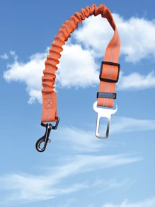 1 pieza Correa elástica reflectante retráctil para mascotas con cinturón para ir en el coche, cinturón de para asiento de coche de mascota, cuerda de tracción de coche para mascotas, artículos para mascotas en , correa retráctil para perros, correa a prueba de explosiones para perros