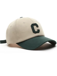 1pc Fashionable Coffee Brown Retro C Letter Baseball Cap, Suitable For Outdoor Cycling Wear - Green - View 5