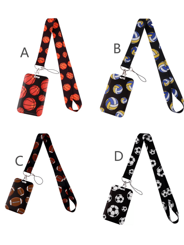 New Sports Card Holder With Lanyard, Football, Basketball Card Wallet, School ID, Bus Card, Work ID Holder