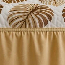 Printed Double Bedspread 03 Pieces With Ruffle And Pillowcases - Soft Light Immediate Shipping
