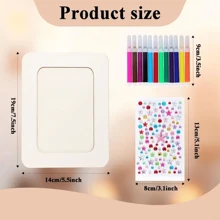 21pcs DIY Photo Frame Painting Arts & Crafts Set - 5 Unfinished Wooden Frames, 12 Colored Markers, 4 Crystal Diamond Stickers, For Personalizing Photo Frames, Home & Room Decor, Gift For Wedding, Birthday, Graduation, Anniversary | Classic Style Frames | Wood Frame Material, Frame Decoration