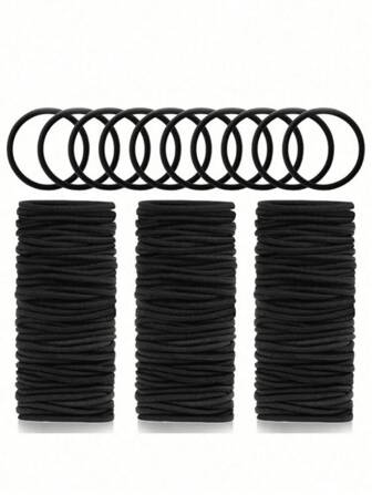 200/100/50/30/20 件黑色发带，适用于浓密卷发马尾辫固定发圈，适合日常生活发型、扎头发、圣诞化妆、新娘化妆、户外发型、淋浴和松紧带头发橡皮筋发绳