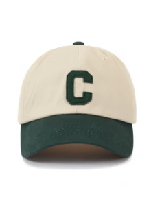 1pc Fashionable Coffee Brown Retro C Letter Baseball Cap, Suitable For Outdoor Cycling Wear - Green - View 2