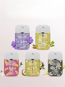 Cinco tipos de spray de fragancia para ropa perfumada, spray refrescante de aire, 1.7 Fl.Oz (50 Ml), sin alcohol, aire fresco, desodorante para ropa, fragancia de flores y frutas, muy adecuado para el dormitorio, la sala de estar, la familia, el Día de San Valentín, fiestas y regalos de festivales