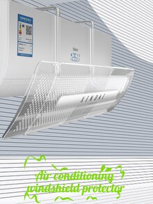 1 pieza Deflector de aire acondicionado. ¡Mantén tu hogar fresco y cómodo con este deflector de aire acondicionado portátil y ajustable fácilmente, con soporte de pared y cubierta universal para flujo de aire! - Multicolor - Ver 2