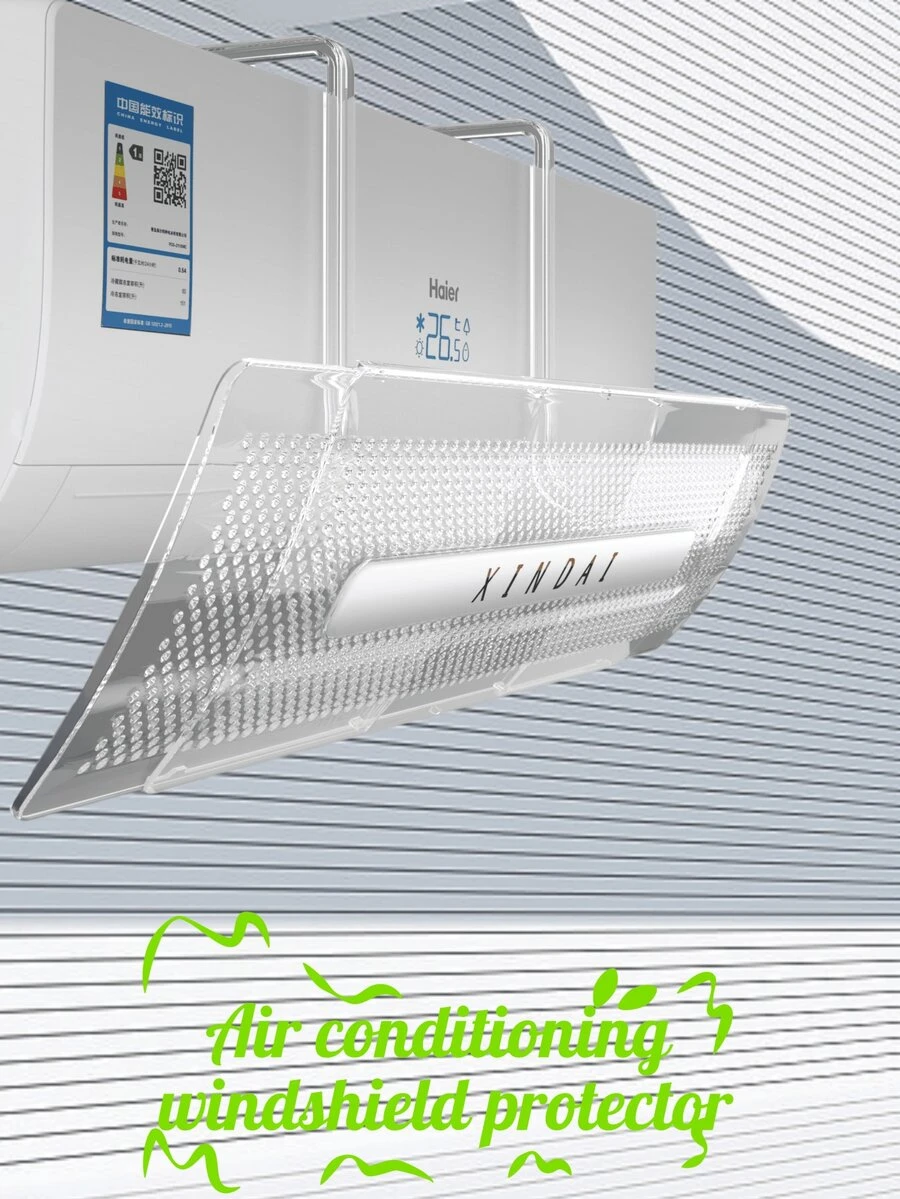 1 pieza Deflector de aire acondicionado. ¡Mantén tu hogar fresco y cómodo con este deflector de aire acondicionado portátil y ajustable fácilmente, con soporte de pared y cubierta universal para flujo de aire!
