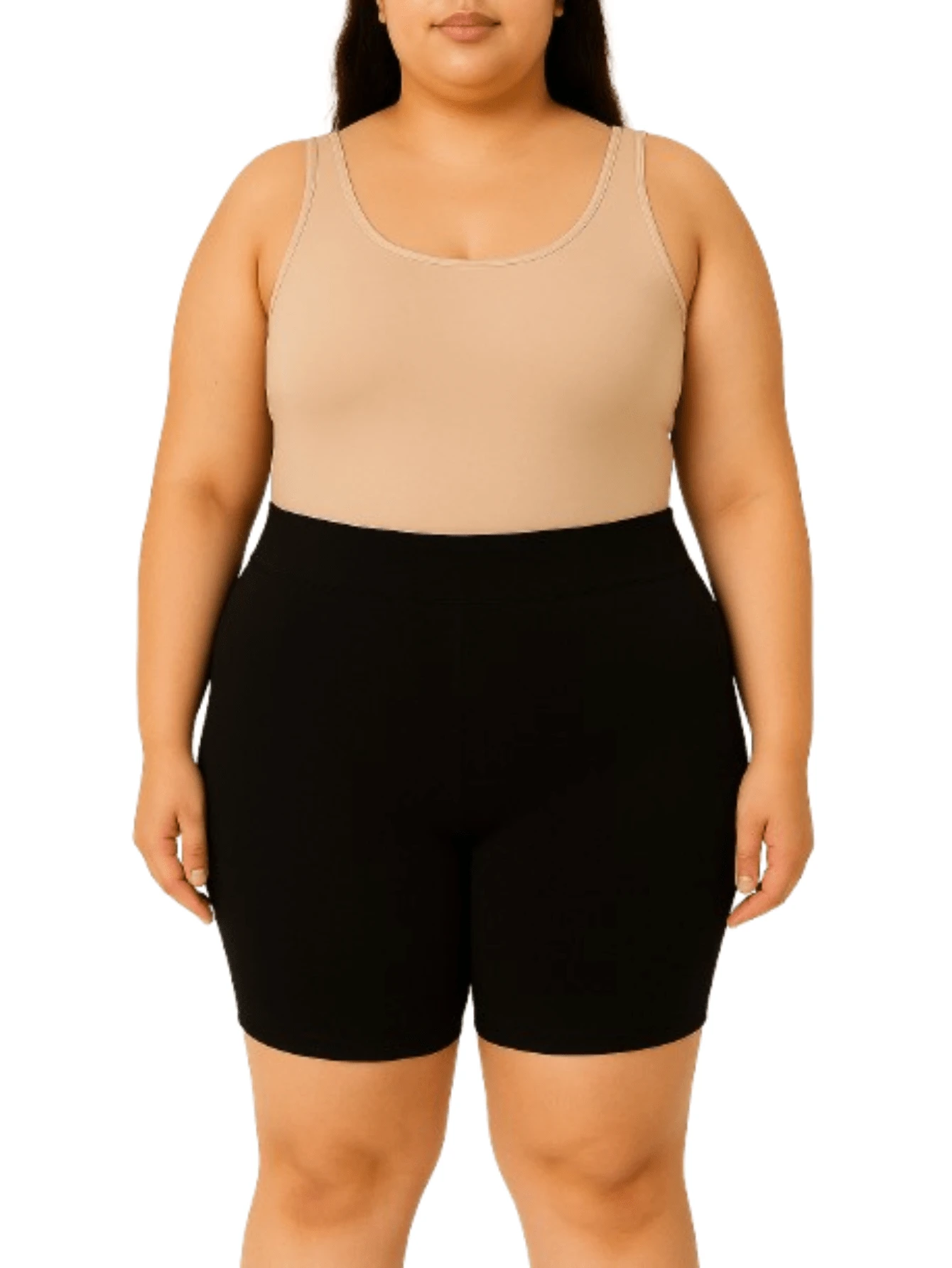 Short Anagua Second Skin Women's Plus Size High Waist Bermuda Shorts To Wear With Skirt And Dress Simple Casual-Comfortable Fabric - 黑色 - 查看 1