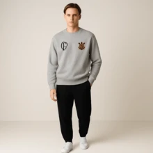 Moletom Gola Redonda Unissex Blusa De Frio Basico Careca Casaco Feminino Masculino Flanelado Algodão Corinthians - Cinza - Visão 3