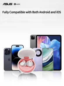 ASUS Écouteurs sans fil Asus 5,3 intra-auriculaires mini confortables à porter et dotés d'un microphone pour le jeu et les appels HD