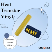 CHEONET - Rollo de vinilo de 12" x 7 pies, vinilo de transferencia térmica para camisetas, tela, almohadas, vinilo para planchar en todas las máquinas cortadoras, vinilo permanente, fácil de cortar y aplicar, parches de bordado y plancha para chaquetas, parches para coser en ropa, mochilas, jeans, camisetas