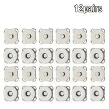 5/10/12/20 Pairs DIY Magnetic Buttons, Cartoon Magnetic Invisible Snap Buttons For Sewing, Plum Blossom Magnetic Buttons, Sewing Buttons, Metal Invisible Sewn Buttons, Wallet Latch Fasteners - Silver - View 13