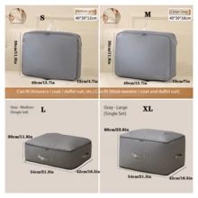 1 Stück Reißverschluss Kompressionsaufbewahrungstasche, große Kapazität für Daunenbettdecke, Daunenjacke, Kleidung, Decke und Gepäckverpackung, für Zuhause und Reisen - Verschiedenfarbig - Übersicht 4