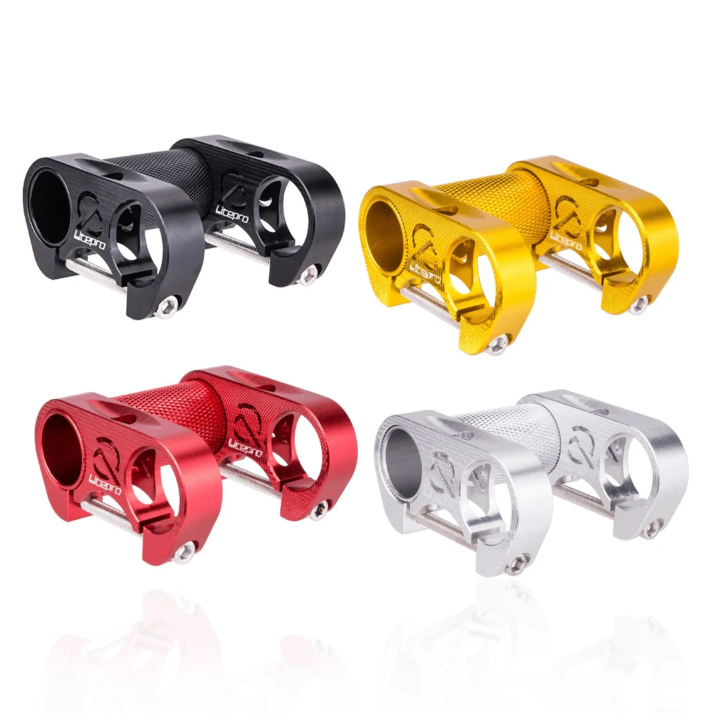 Litepro LP Aluminum Alloy Folding Bicycle Handlebar, Dual Stem, 25.4mm, BMX, Adjustable, Ultra-Light, High Strength - Multicolor - View 1