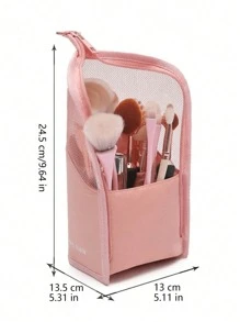 1 pièce Sac de rangement portable pour pinceaux de maquillage, sac à main imperméable d'été, sac cosmétique multifonction pour voyage, porte-pinceaux de maquillage grande capacité, organisateur de sac cosmétique de salle de bain, organisateur de maquillage, boîte de rangement de parfum, support pour pinceaux de maquillage, décoration idéale pour la maison, cadeau pour la fête des mères, cadeau pour les amis et les enseignants, cadeau pour la demoiselle d'honneur, fournitures de voyage, accessoires de voyage, accessoires de croisière, produits de première nécessité, accessoire de coiffeuse
