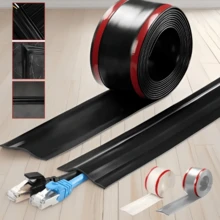 1 件 39.37/118.11 英寸地板线保护套，PVC 电缆保护器，延长线保护和防止绊倒，管理解决方案，表面安装线保护套，自粘，适用于地板、墙壁和桌面