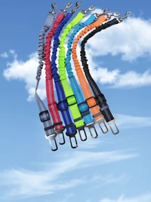 1 pieza Correa elástica reflectante retráctil para mascotas con cinturón para ir en el coche, cinturón de para asiento de coche de mascota, cuerda de tracción de coche para mascotas, artículos para mascotas en , correa retráctil para perros, correa a prueba de explosiones para perros