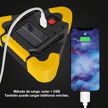 Triángulo de Emergencia Automotriz Multifuncional con Luz LED Recargable por Solar o USB Power Bank Integrado y Modos de Iluminación para Reparaciones, Camping y Seguridad Vial - Negro - Ver 3