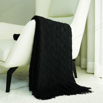 1 pieza Juego de mantas tejidas acrílicas suaves, manta tejida con diseño geométrico cómodo en estilo vintage, adecuada para decoración de sofá y cama en sala de estar, dormitorio, estilo rústico, manta con textura de punto inspirada en lo vintage como decoración