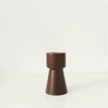 1pc Nordic Style Brown Wooden Candle Holder, High-End Home & Dining Table Candle Decor, Holiday Party, Gift For Friends & Lovers, Birthday Blessing - Multicolor - View 9