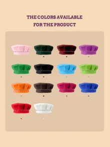 1pc Customized Chef Hat For Kids, Multiple Colors Choice, Can Print Your Own Name, Suitable For Boys And Girls Using In The Kitchen - Multicolor - View 3