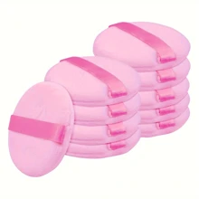 Set de 10 esponjas maquillaje suaves de terciopelo - Esponjas de maquillaje con superficie de terciopelo de 2.16 pulgadas de diámetro, aplican el polvo de manera uniforme, aptas para polvos sueltos, cara y Body - Suaves y amigables con la piel, reutilizables