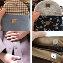 5/10/12/20 Pairs DIY Magnetic Buttons, Cartoon Magnetic Invisible Snap Buttons For Sewing, Plum Blossom Magnetic Buttons, Sewing Buttons, Metal Invisible Sewn Buttons, Wallet Latch Fasteners - Silver - View 7