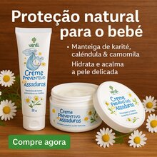 Creme Pomada Preventivo de Assaduras Pote Bisnaga Bebê Verdi Natural - Envio Imediato - Bisnaga 85g - Visão 1