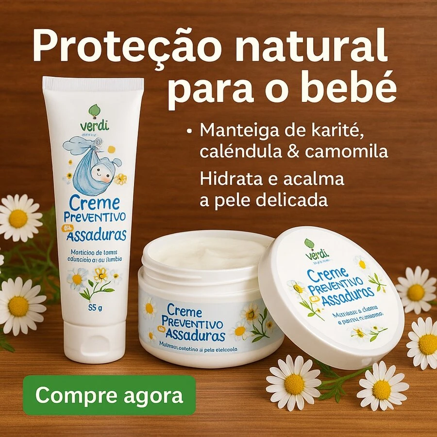 Creme Pomada Preventivo de Assaduras Pote Bisnaga Bebê Verdi Natural - Envio Imediato - Bisnaga 85g - Visão 1