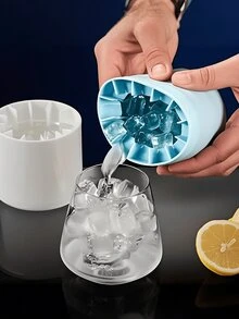 1 件圆形圆柱形硅胶冰块模具，家用冰块模具，夏季冰块和托盘，厨房配件，冰淇淋储存解决方案 - 藍色 - 查看 4