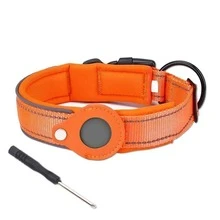 Anti-Lost Dog Collar, Waterproof Airtag Protective Case Reflective Pet Collar (Airtag Locator Not Included), Pet Collar With Tracker Protective Case, Dog Training Collar - Compatible With Apple System Locator, Suitable For French Bulldog, Large Dog Accessories - Multicolor - View 13