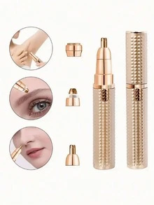 3-In-1 Women's Eyebrow Trimmer And Painless Hair Remover, Rechargeable With LED Light, For Face, Peach Fuzz, Eyebrows, Lips, Body, Chin, Arms - Multicolor - View 12