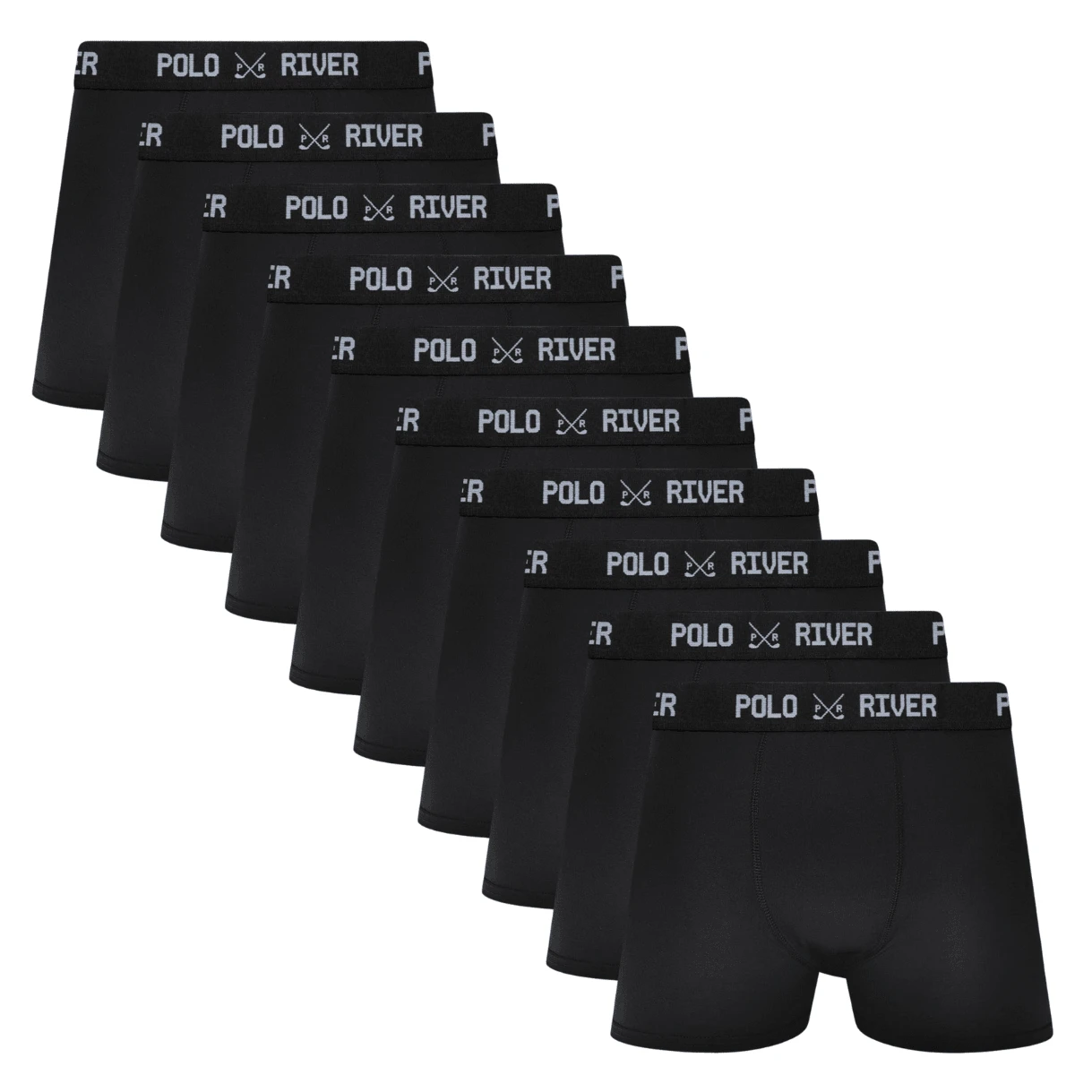 Kit 10 Microfiber Polo River Boxer Briefs - màu đen - Xem 1