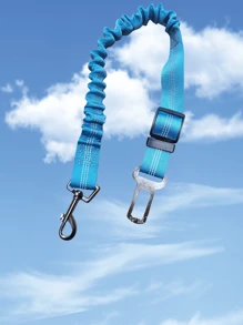 1 pieza Correa elástica reflectante retráctil para mascotas con cinturón para ir en el coche, cinturón de para asiento de coche de mascota, cuerda de tracción de coche para mascotas, artículos para mascotas en , correa retráctil para perros, correa a prueba de explosiones para perros