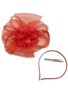 1 Piece Women's Feather Mesh Flower Fascinator With Headband And Clip Wedding Tea Party Kentucky Derby Fascinator Hats
