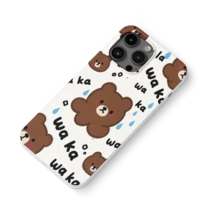 1pc Cute Bear Design With "Waka Waka" Text. Phone Case For Apple  16 15 14 13 12 11 Mini Plus Pro Max. - trắng - Xem 3