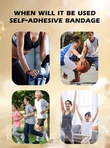 1 Roll/3 Roll/5 Roll Skin Tone Elastic Self-Adhesive Bandage, Breathable Flexible Fabric Non-Woven Adhesive Bandage Gym Accessories Sales Sports Tape