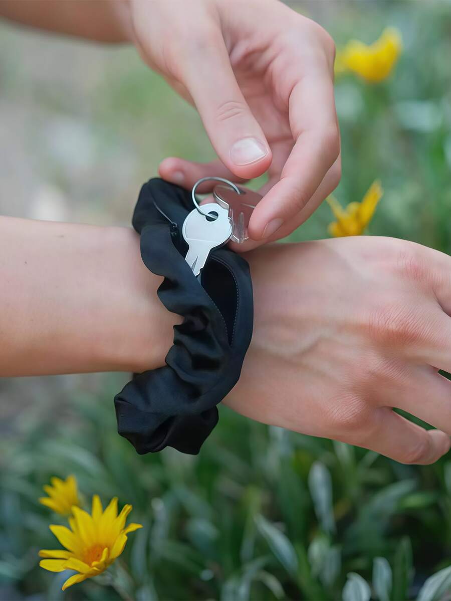 Nuevo accesorio de pelo de unicolor con estilo de cremallera, banda de pelo de estilo coreano de tela a la moda, soporte para coleta, accesorios de pelo, coleteros, bandas elásticas para el cabello, scrunchies, cuerda de pelo, lazos de pelo, bolas de pelo, para el hogar, accesorios de cuidado de la piel