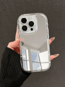 Ốp lưng điện thoại tráng gương tương thích với iPhone 11, 11 Pro, 11 Pro Max, 12, 12 Pro, 12 Pro Max, 13, 13 Pro, 13 Pro Max, 14, 14 Pro, 14 Plus, 14 Pro Max, 15, 15 Pro, 15 Plus, 16, 16 Pro, 16 Pro Max, 16 Plus | Phong cách tối giản thời trang, chống nước, chống sốc, chống rơi, chống trầy xước - Trong sáng - Xem 2