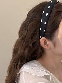 Diadema con estampado de lunares, un nuevo accesorio de cabello versátil para mujeres, un accesorio y diadema especial para lavarse la cara con una diadema de tela con parte superior de calavera