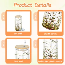 6 Packs 16oz Double-Wall Plastic Water Bottles With Straw & Lid, Pre-Drilled For DIY, Reusable, Portable Drink Containers For Cold Beverages, Juices, Sodas, Iced Coffee - Perfect For Summer Hydration, Camping, Parties, Office, Fitness & Gifts - Multicolor - View 3