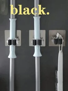 8/4/1 pièce Support de balai sans perçage, étagère adhésive à balai forte, crochet adhésif en plastique jetable pour balai et vadrouille, support mural pour balai, pince à vadrouille transparente, convient pour la salle de bain, la cuisine, la chambre, le salon afin de ranger le balai, la vadrouille, le balai à poussière et d'autres outils de nettoyage, organise tous les articles sur bâton
