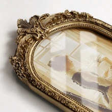 1pc European Retro Carved Resin Wall Hanging Photo Frame Decor Gifts Birthday Graduation