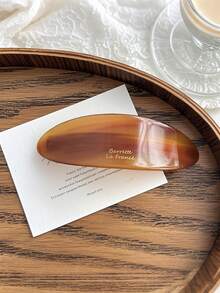 5pcs/1pc Acrylic Flat Oval 9.8cm Hair Clips, Fashion Hair Accessories, Ponytail Clips, Minimalist Hair Barrettes, Suitable For Short Fluffy Hair, Daily Wear, Holiday Gift, Head Accessories - Multicolor - View 8